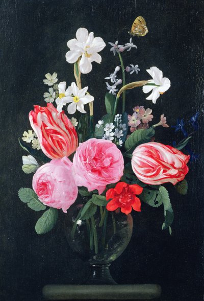 Roses, Narcissi, Tulips and other Flowers by Christiaan Luykx or Luycks